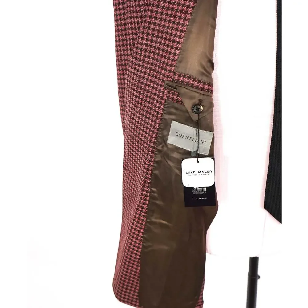 $1,995 CORNELIANI - Pink Houndstooth *17,25 Microns* Blazer - 44R